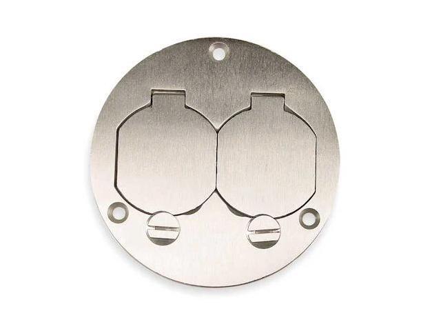 HUBBELL WIRING DEVICE-KELLEMS SA3925 Box Cover, Floor Box Type, 2 Gang,