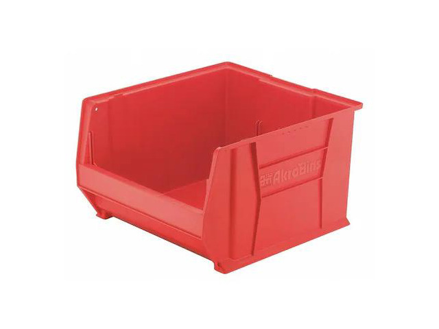 AKRO-MILS 30289RED Storage Bin, Plastic, Red, 12 in H, 18 1/4 in W, 23 7/8 in L