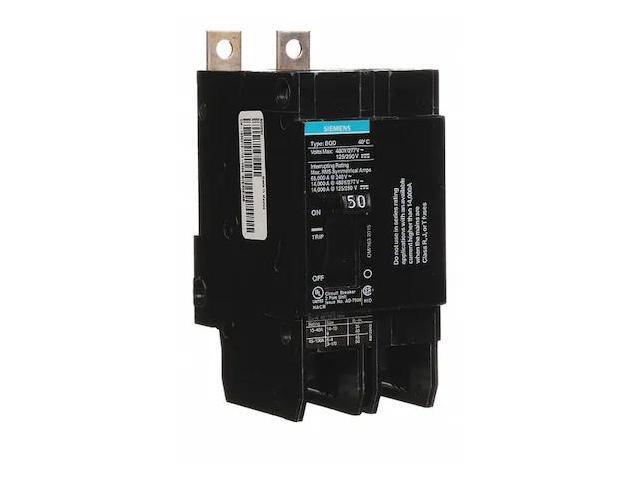 SIEMENS BQD250 Miniature Circuit Breaker, BQD Series, 50A, 2 Pole, 480V AC,