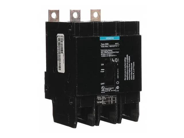 SIEMENS BQD340 Miniature Circuit Breaker, BQD Series, 40A, 3 Pole, 480V AC,