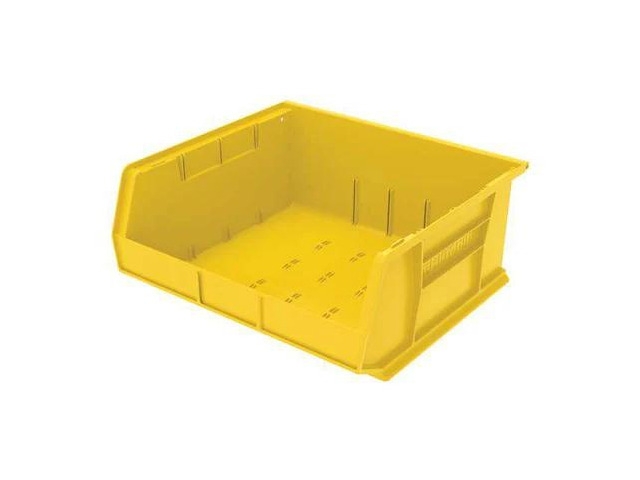 AKRO-MILS 30250YELLO Hang & Stack Storage Bin, 16-1/2 in W x 14-3/4 in L x 7 in