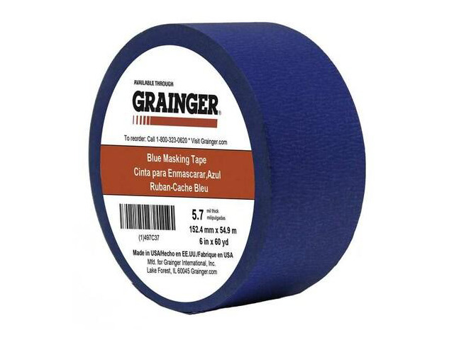 ZORO SELECT TC27-6' X 60YD Painter's Tape, 6 in W x 60 yd L, 5.7 mil Thick,