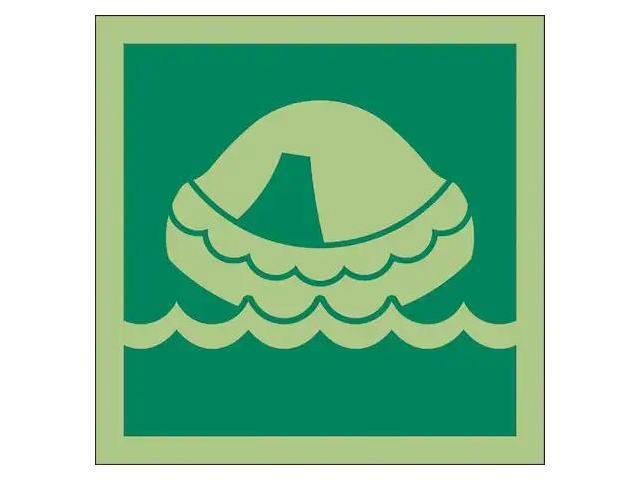 CONDOR 486F56 (Life Raft Symbol), 6 in W x 6 in H, Square, Vinyl, 486F56
