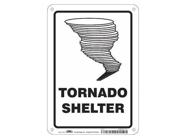 CONDOR 465T11 Tornado Shelter, 7 in W x 10 in H, Horizontal Rectangle,