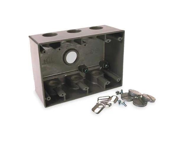 BELL OUTDOOR 5390-0 Weatherproof Electrical Box, 55 cu in, Three Gang Box Type,