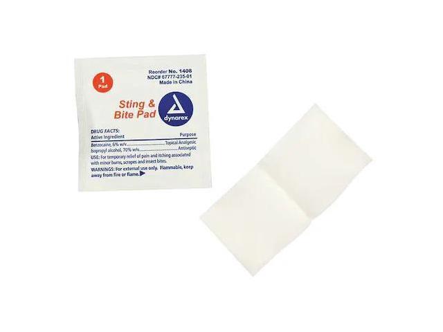 DYNAREX 1408 Bite and Sting Pads, Kit, Corrugate Case, PK3000
