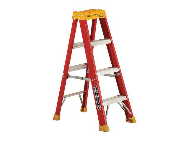 LOUISVILLE L-3016-04 4 ft Fiberglass Stepladder, 300 lb Capacity