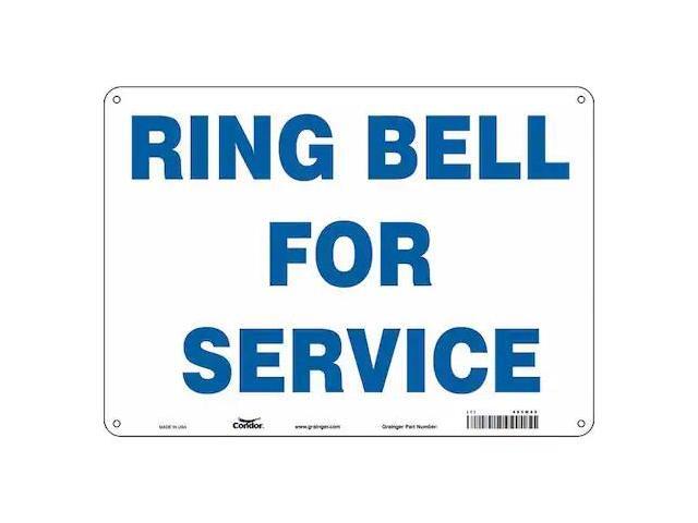 CONDOR 485M89 RING BELL FOR SERVICE, 14 in W x 10 in H, Horizontal Rectangle,