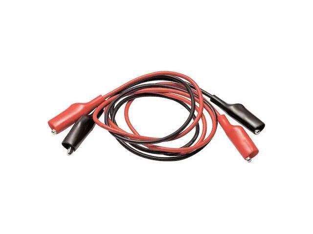 ZORO SELECT 4WRF5 Patch Cord, Alligator Clip on Both Ends, 40', PVC, Black, Red