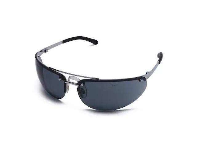 CONDOR 1FYY8 ProFlyer, Safety Glasses Anti-Scratch, Gray Lens, Half-Frame,