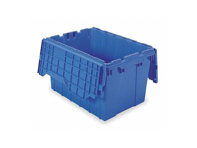 AKRO-MILS 39120BLUE Attached Lid Container, 12 gal Volume Cap., 21 1/2 in L, 15