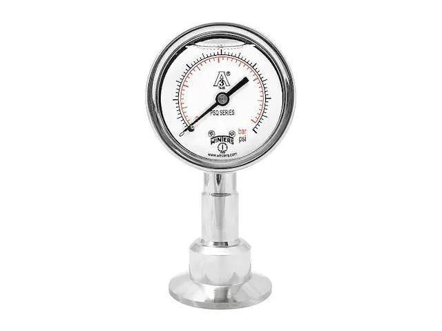 Photos - Pressure Washer WINTERS PSQ15802 Pressure Gauge, 0 to 30 psi, 1 1/2 in Triclamp, Silver