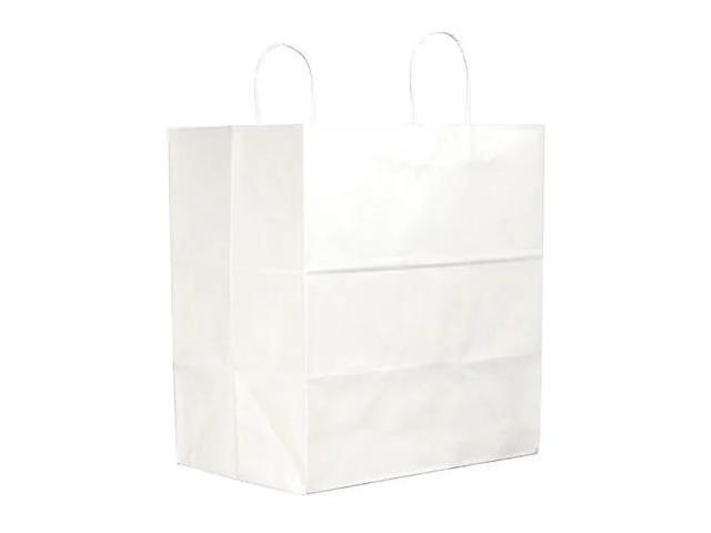 ZORO SELECT 87281 Shopping Bag Flat Bottom, Jr. Mart White, Paper Twist