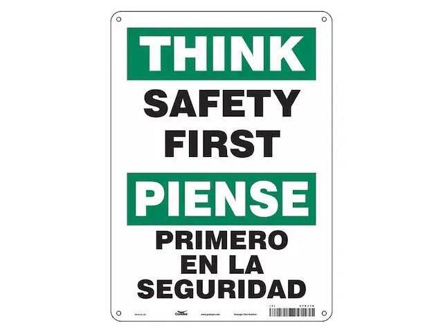CONDOR 475J10 Safety Sign, 14 in Height, 10 in Width, Aluminum, Vertical