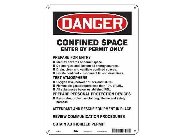 CONDOR 465K51 Safety Sign, 14 in Height, 10 in Width, Aluminum, Vertical