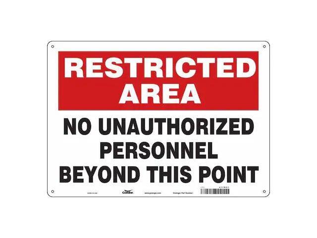 CONDOR 472W91 Safety Sign, 14 in H, 20 in W, Polyethylene, Horizontal