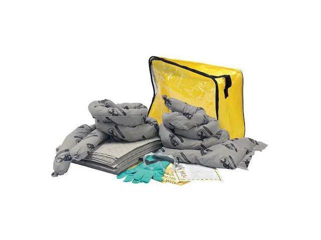BRADY SKA-CFB Spill Kit, 15 gal Volume Absorbed per Kit, Bag, Clear/Yellow