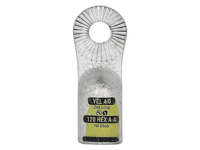 QUICKCABLE 4940-525-001F One-Hole Compression Lug, 4/0 AWG Max, 3/8 in Stud,