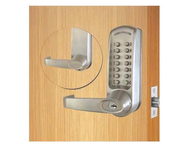 CODELOCKS CL610-BS Mechanical Lockset,Brushed Steel,Lever