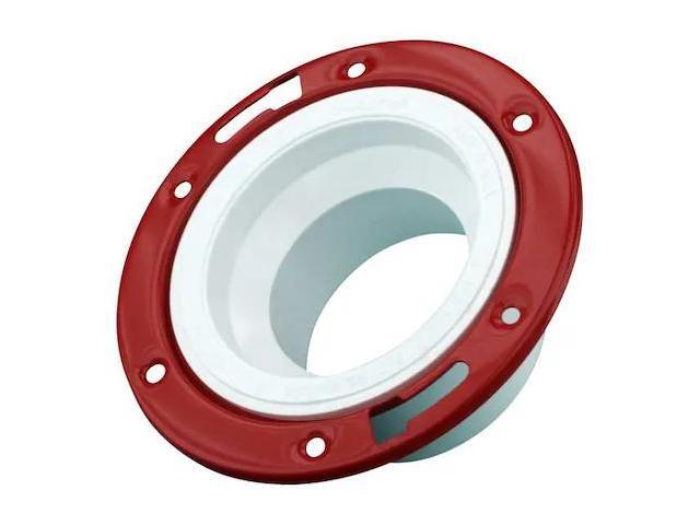 ZORO SELECT 05227 PVC Adjustable Closet Flange, Hub, 4 in x 3 in Pipe Size