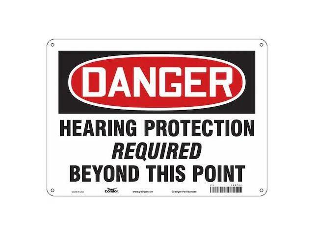 CONDOR 466F24 Safety Sign, 10 in Height, 14 in Width, Aluminum, Horizontal