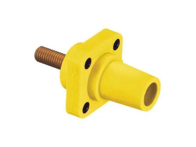 HUBBELL WIRING DEVICE-KELLEMS HBLFRSCY Receptacle, Ylw, Female, Stud, Taper Nose