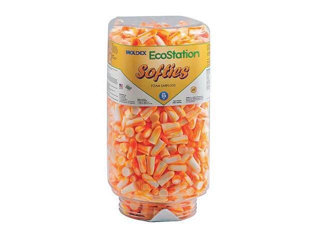 MOLDEX 6702 Softies Ear Plug Dispenser Refill, Foam, Bullet, 33 dB NRR,