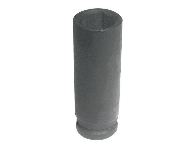 WESTWARD 4LXL4 WESTWARD 1/2 in Drive Impact Socket Deep Socket, Black Oxide,
