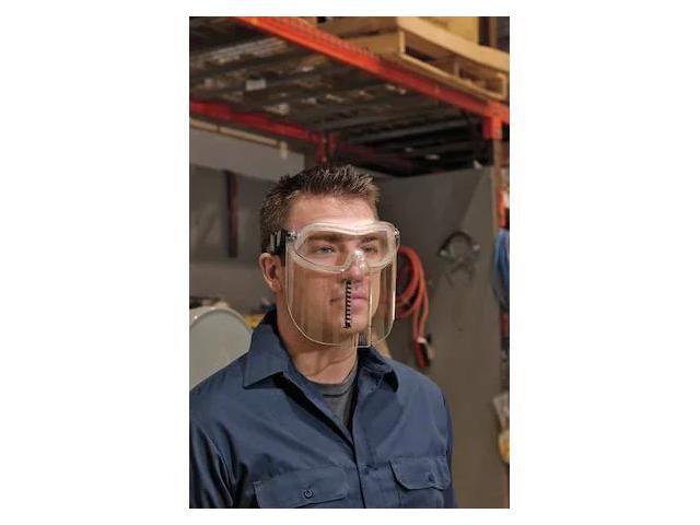 3M 40658-00000-10 Safety Goggles with Chin Protector, Clear Anti-Fog Lens,