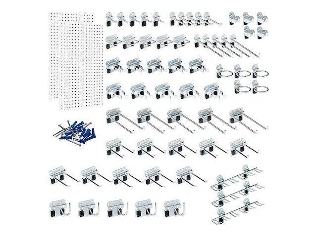 Triton Products LB2-Kit White Epoxy 18 Gauge Steel Square Hole Pegboards