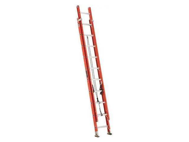 LOUISVILLE FE3220 20 ft Fiberglass Extension Ladder, 300 lb Load Capacity