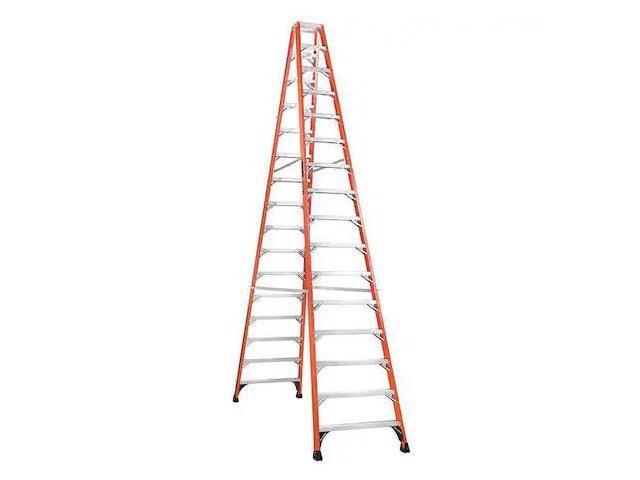 LOUISVILLE FM1416HD 16 ft. Fiberglass 375 lb. Twin Stepladder, Type IAA