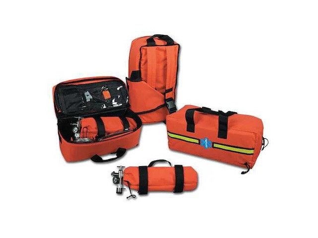 EMI 879 Airway Trauma Response Bag, Nylon, 23 in L, 12 in W, Orange