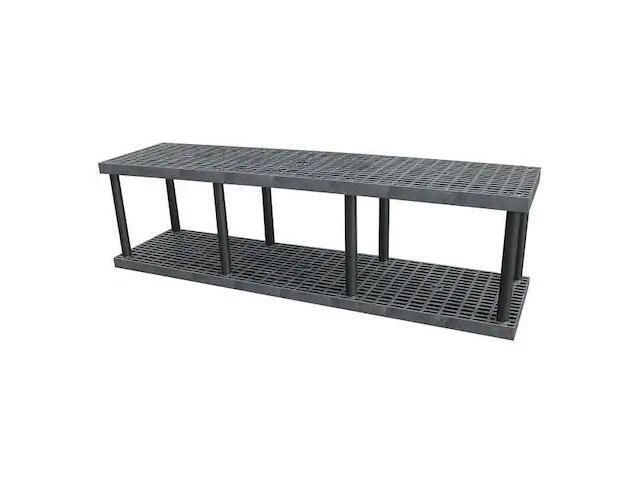 STRUCTURAL PLASTICS S9624B Freestanding Plastic Shelving, Open Style, 24 in D,