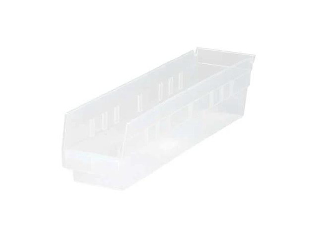 QUANTUM STORAGE SYSTEMS QSB103CL Shelf Storage Bin, Polypropylene, Clear, 4 in