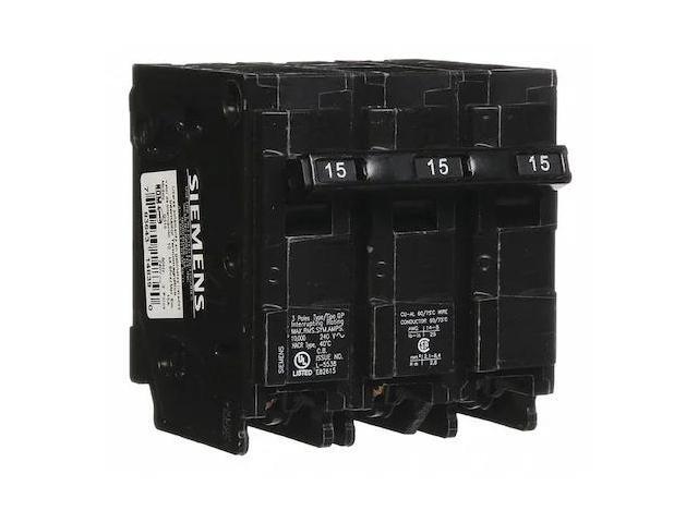 SIEMENS Q315 Miniature Circuit Breaker, QP Series, 15A, 3 Pole, 240V AC, 10kA
