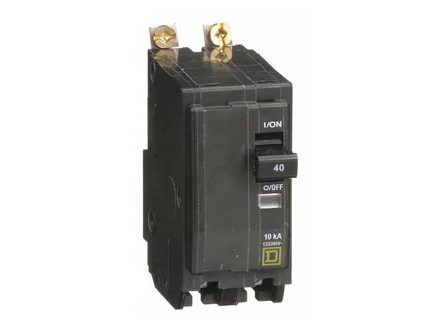 SQUARE D QOB240 Miniature Circuit Breaker, QO Series, 40A, 2 Pole, 120/240V AC,