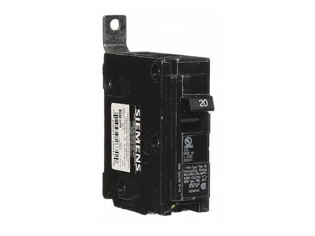 SIEMENS B120 Miniature Circuit Breaker, BL Series, 20A, 1 Pole, 120/240V AC,
