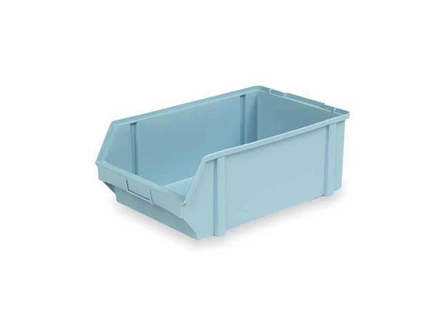 LEWISBINS PB50-F Lt Blue Hang & Stack Storage Bin, Plastic, Light Blue, 7 in H,