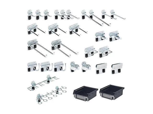Triton Products LH3-KIT Zinc Plated Steel Hook and Bin Assortment for LocBoard