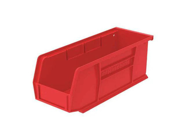 AKRO-MILS 30220RED Hang & Stack Storage Bin, Plastic, Red, 3 in H, 4 1/8 in W,