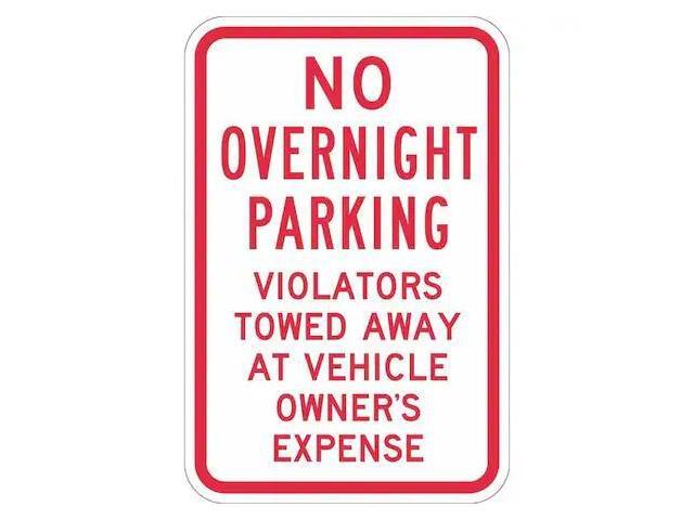 LYLE T1-1055-DG_12x18 No Overnight Parking Sign,18' x 12, T1-1055-DG_12x18