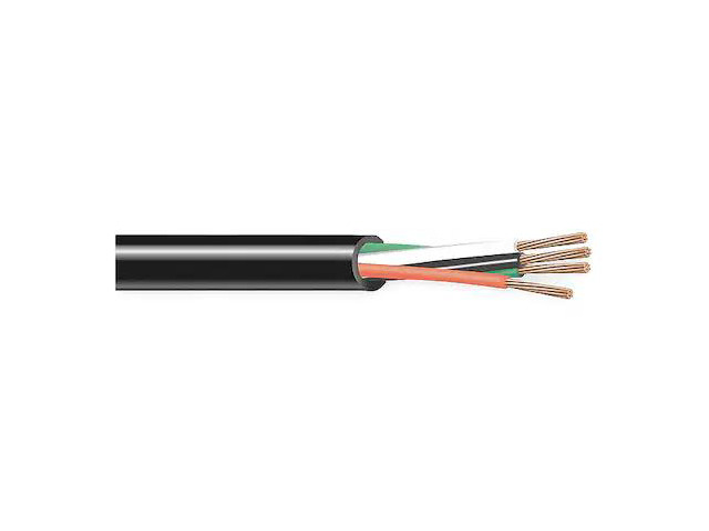 CAROL 02770 Portable Cord, SOOW, 18 AWG, 4 C, Black, Rubber, Stranded, 600V,