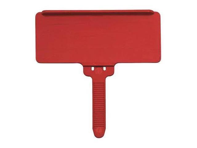 QUANTUM STORAGE SYSTEMS PS-LH3RD Red Plastic Label Tag, 3 in L, 1 3/8 in W