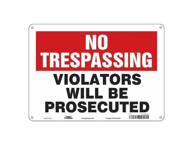 CONDOR 473M68 Safety Sign, 10 in Height, 14 in Width, Polyethylene, Horizontal