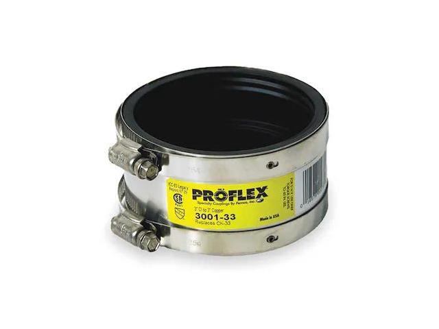 ZORO SELECT 3001-33 Shielded Coupling,For Pipe Size 3' x 3'