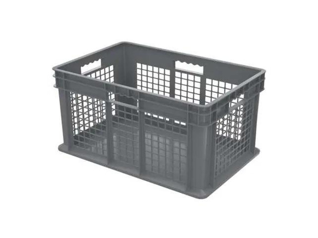 AKRO-MILS 37672GREY Gray Straight Wall Container 23 3/4 in x 15 3/4 in x 12 1/4