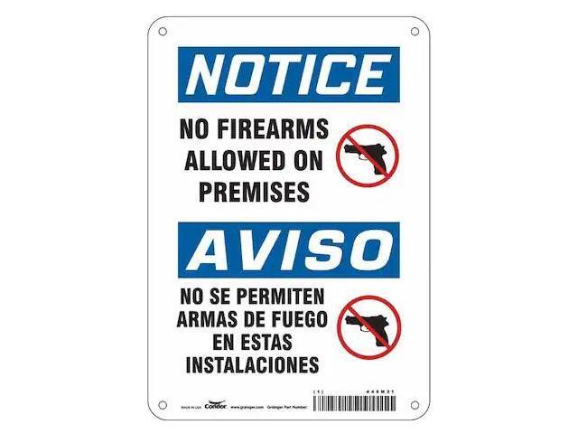 CONDOR 449M31 Safety Sign, 10 in Height, 7 in Width, Aluminum, Horizontal