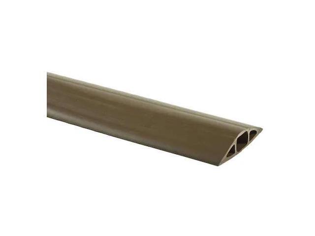 1 Channel 5 Ft Long 1/2 Max Compatible Cable Diam Brown PVC On Floor Cable Cover - image 3