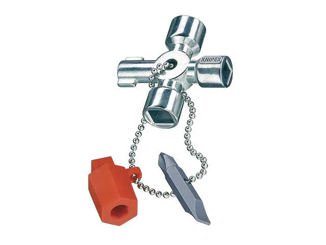 KNIPEX 00 11 02 Control Cabinet Key,2 53/64 In L